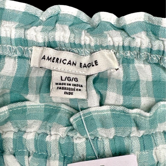 Women~American Eagle Outfitters~Blue green Gingham Smocked tank top~BNWT~SKU017 - Picture 8 of 9